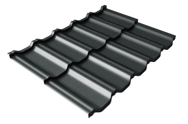 Металлочерепица модульная Квинта Uno Grand Line c 3D резом 0,5 GreenСoat Pural Matt RR2Н3 (RAL 7016 антрацитово-серый) купить в Киришах