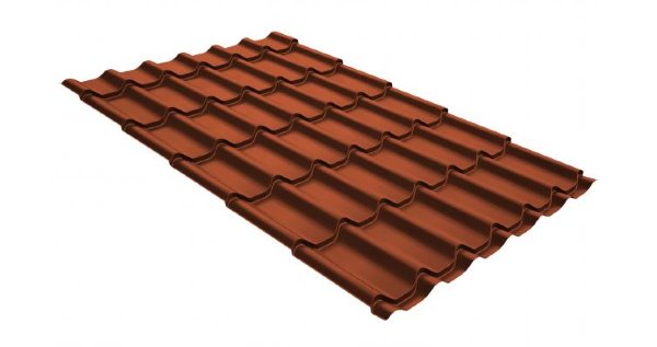 Металлочерепица классик GL 0,5 GreenCoat Pural RR 750 кирпично-красный (RAL 8004 терракота) купить в Киришах