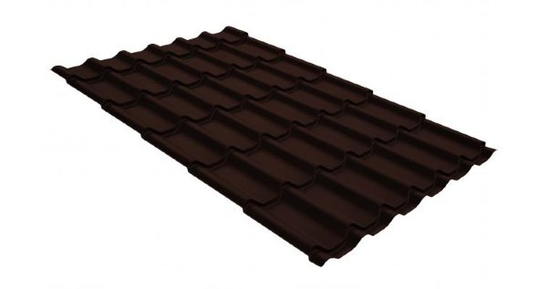 Металлочерепица классик GL 0,5 GreenCoat Pural RR 887 шоколадно-коричневый (RAL 8017 шоколад) купить в Киришах