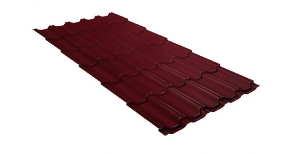 Металлочерепица квинта плюс GL 0,5 Satin RAL 3005 красное вино купить в Киришах