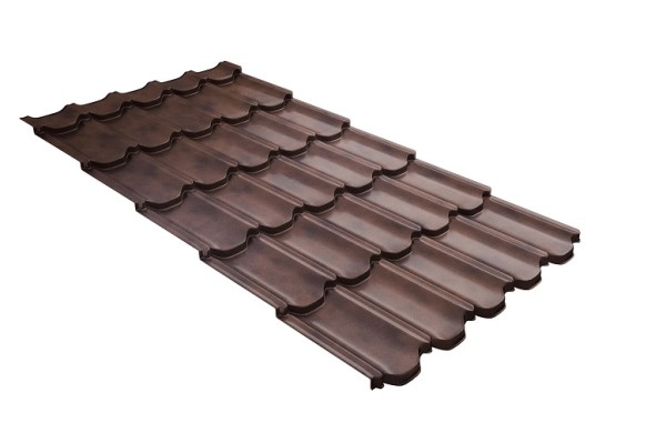 Металлочерепица квинта плюс с  3D резом 0,45 Safari Twincolor Brown купить в Киришах