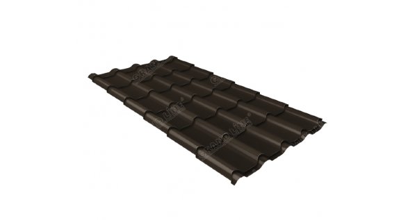 Металлочерепица камея GL 0,5 GreenCoat Pural matt RR 32 темно-коричневый (RAL 8019 серо-коричневый) купить в Киришах
