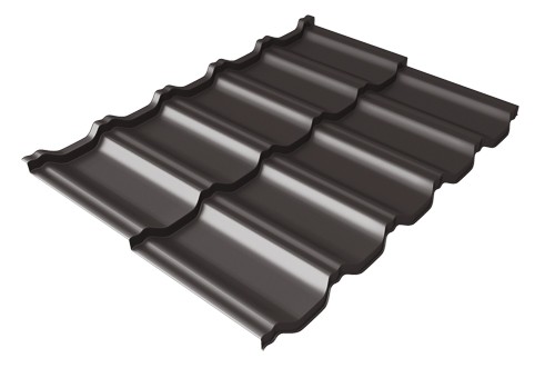 Металлочерепица модульная Квинта Uno Grand Line c 3D резом 0,5 Rooftop Matte RR 32 темно-коричневый купить в Киришах