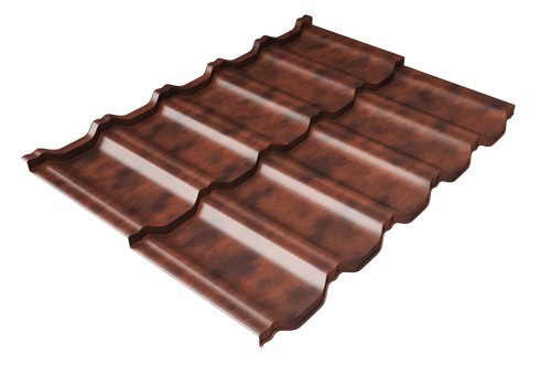 Металлочерепица модульная Квинта Uno Grand Line c 3D резом 0,45 Safari Twincolor Brown купить в Киришах