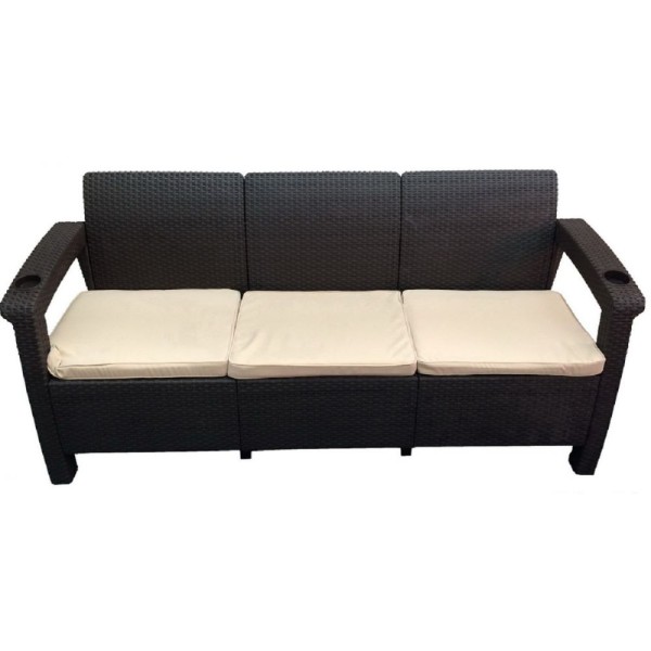 Трёхместный диван  Yalta Sofa 3 Seat венге купить в Киришах