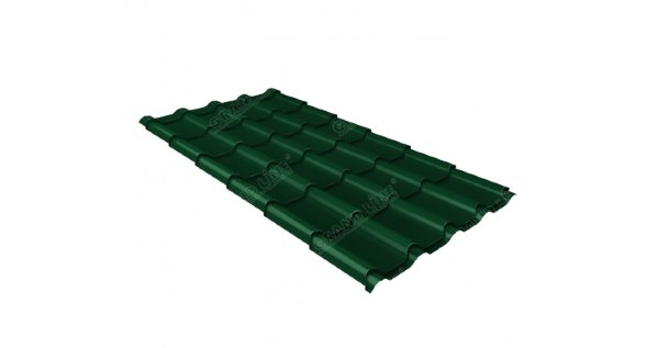 Металлочерепица камея 0,5 Satin RAL 6005 зеленый мох купить в Киришах