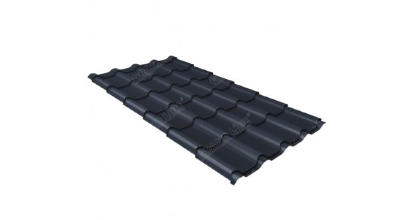 Металлочерепица камея 0,5 Satin RAL 7024 мокрый асфальт купить в Киришах