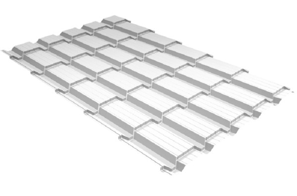Металлочерепица GL квадро профи 0,5 Satin RAL 9003 сигнальный белый купить в Киришах