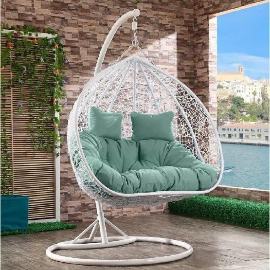 Кресло Подвесное из искусственного ротанга AFM-109A White/Green купить в Киришах