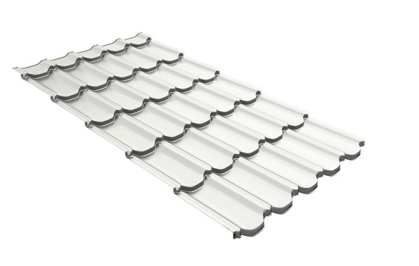 Металлочерепица квинта плюс с 3D резом 0,5 Satin RAL 9003 сигнальный белый купить в Киришах