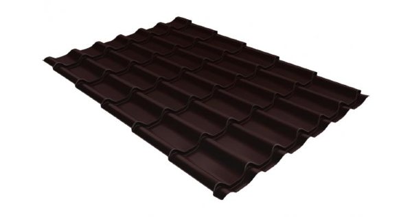 Металлочерепица классик GL 0,5 Quarzit lite RAL 8017 шоколад купить в Киришах