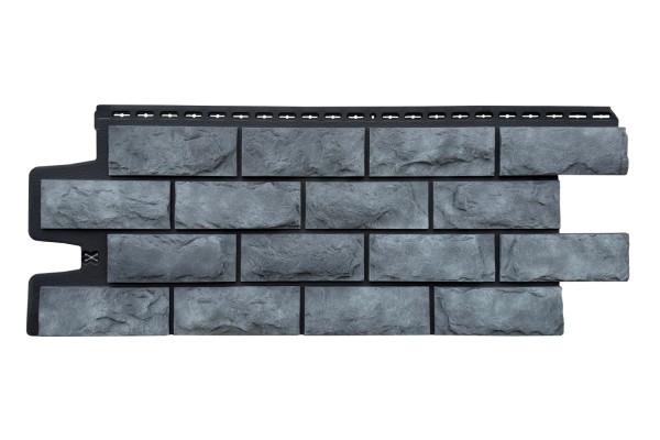 Фасадные панели Grand Line Колотый Камень Антрацит, Шов черный купить в Киришах